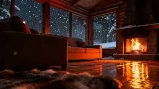Midnight Snowfall Jazz 🎷 Cozy Winter Night Ambience New Year