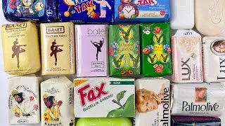 ASMR Carving vintage soap vs modern soap. Soothing cutting soap. Unpacking soap.