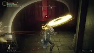 Elden Ring RL1 WL0 Baleful Shadow cheese with +0 Halo Scythe