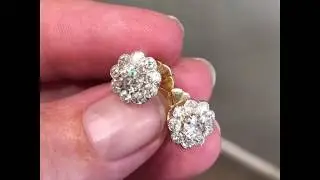 Antique Edwardian diamond earrings in 18-carat gold and platinum &ndash; almost two carats