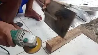 cara menajamkan sekop denga mesin kater atau gerinda