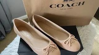 Coach Outlet Alina Ballet Flats Beige Leather Unboxing
