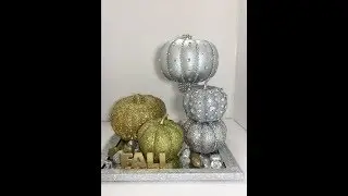 DIY Fall Glam/Bling Pumpkins, Dollar Tree Fall Decor Or Halloween Centerpiece ZGallerie look!