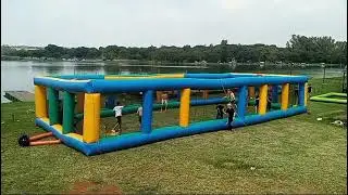 Inflatable Dodgeball arena fun at Roodeplaat dam Pretoria for one of our school clients