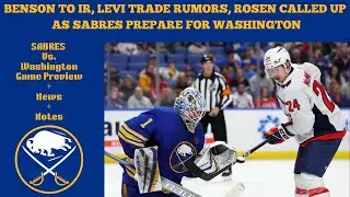 Sabres Dealing with Benson Injury as they Prepare for the Washington Capitals