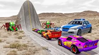 Police Car vs Zombie Mack &  Big & Small McQueen #  BeamNG.drive