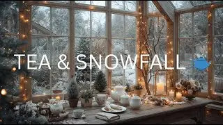 Cozy Cottagecore Greenhouse Winter Garden Ambience ❄️ Christmas Lights & Tea Set (4K ASMR)