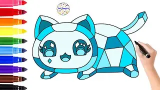 How To Draw Diamond gem Cat - Aphmau Meemeow | Sketch Easy Step by Step | Art Famiya