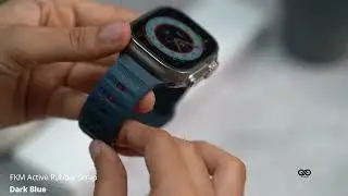 Dark Blue FKM Active Rubber Strap For Apple Watch 49 mm Series Ultra