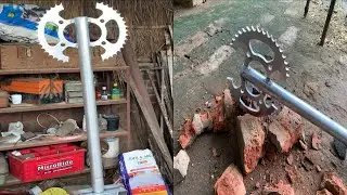 indian blacksmith making farsa axe Iaxe from motorbike sprocket farsa steel farsa