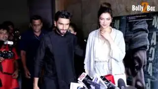 Deepika Padukone and Ranveer Singh at Irrfan Khan's Madaari special screening