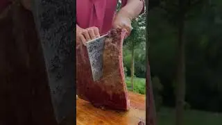 The process of cutting roast meat cleanly and evenly #shorts