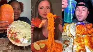 TIKTOK Mukbang Compilation | Chipotle, Dave's Hot Chicken, Taco Bell, Wingstop & More!