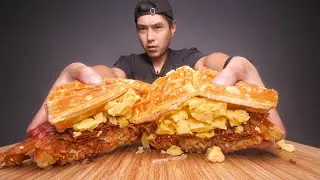 Waffle Breakfast Sandwich (almost died)