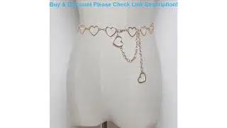 Review New Women's Belt Fashion Metal Leaves Heart Chain Belt Chain Gold Narrow Metal Chain Chunky