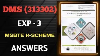 Database Management System|| 3rd Sem || Solutions #msbte #solution #labmanual #diploma