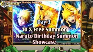 NXB NV : TEST‼️🔥NARUTO BIRTHDAY SUMMON SHOWCASE🔥10 X FREE SUMMON‼️🔥DAY 3🔥