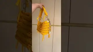 NEWカラー！yellow bag👜✨ #crochet #かぎ針編み #編み物 #バッグ #細編み #handmade
