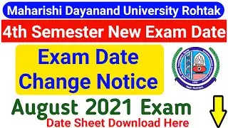 MDU New Exam Date 2021 || MDU PG Courses Exam || Mdu Latest Update || MDU Exam Date Change Notice