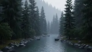 Soothing Gentle Rain Sounds with Natural River Sounds for Rest, Focus, and Relaxation