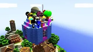 SPARTAN KICKING ALL SPRUNKI CHARACTERS ON THE MINECRAFT SKYLAND in Garry's Mod!