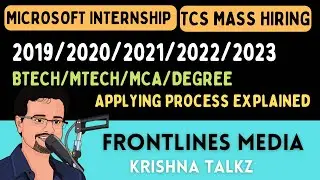 TCS MASS HIRING || MICROSOFT CHALLENGE || BTECH/DEGREE || 2019/2020/2021/2022/2023 || KRISHNA TALKZ