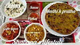 “Ghar ka swaad, healthy methi ka paratha 😋🌿Raita aur achar ke saath perfect combo 💚