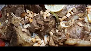 منسف سوري لحمة غنم و رز و برغل بيشهي
