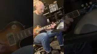 Writing guitar riffs for Sandro Winand&rsquo;s record! #guitarist #riff #recordingstudio #lespaul