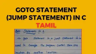 #Class26 : goto statement in c | jump statement in c | goto statement syntax and example program