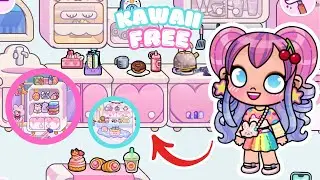 🌸 COCINA Y COMPLEMENTOS de la KAWAII HOUSE en AVATAR WORLD 💛💗💜💚 / free NEW KAWAII HOUSE avatar World