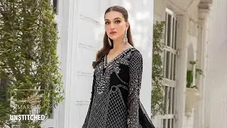 MARIA B Black Diamond Tie & Dye Chiffon Collection 2025 | Luxury Unstitched 3PC Suit | Emarlad Wear