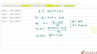 A solenoid has a core of a material with relativepermeability of 500. The windings of the soleno...