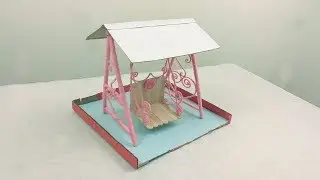 How to Make Popsicle Stick or IceCream Stick with woolen thread Miniature Swing or Jhula