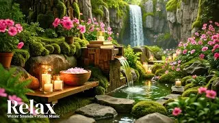 Relaxing Sleep Music + Bamboo Water Sounds 🌿 Relieves Anxiety and Depression, Deep Healing