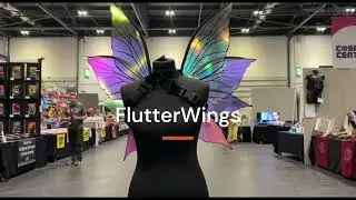 FlutterWings at Comic Con London - moving fairy wings, app controlled, interchangeable wings too 😍