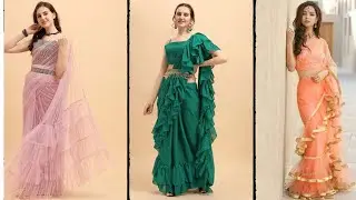 3 Layer Frill Or Ruffle Saree 2021//Latest Stylish Party Wear Ruffle Sarees 2021//Online Myntra Haul