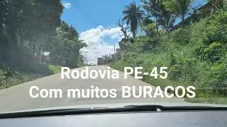Dirigindo em estrada ruim com muitos buracos, PE45 De Escada para Vit&oacute;ria de Santo Ant&atilde;o