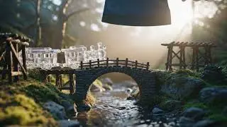 Crystal Train Meets Cleaver (bridge collapse) #asmr #satisfying #aicut #glasscut #miniature