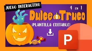 🎃 JUEGO DE HALLOWEEN 🎃 EN POWERPOINT 🍬🍭| JUEGO INTERACTIVO 4 EN 1 | DULCE O TRUCO EN POWERPOINT