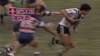 Ash Lumby & Mal Meninga combine for a Souths try in 1983