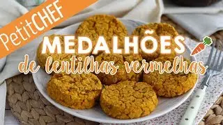 Medalhões de lentilhas vermelhas e cenoura