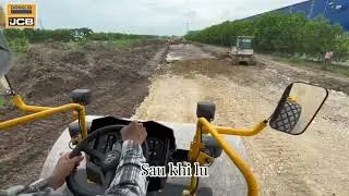 Vận h&agrave;nh lu rung 2 cầu JCB 116D v&agrave; Hamm