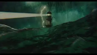 Solitude's Symphony: Lighthouse and Stormy Seas for Peaceful Reflection
