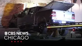 Pickup truck slams into building in Oak Lawn, Illinois