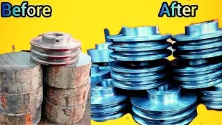 Solid Cast Iron || Motor Pulley On Manual Lathe Machine