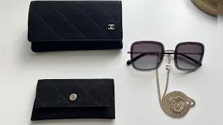 Chanel Square Sunglasses with chain