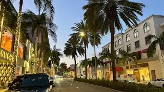 Walking Tour of Rodeo Drive in Beverly Hills at Night