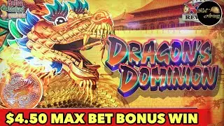 ⭐️DRAGON DOMINION $4.50 MAX BET⭐️ SUPER BIG WIN | DRAGON LORD QUEST FULFILLED BONUS SLOT MACHINE