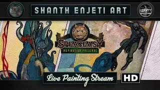 🔴 LIVE! Shanth Enjeti Art&rsquo;s SPEAKEASY INSPIRATION PRESERVE! Painting Pulp Horror Comics!